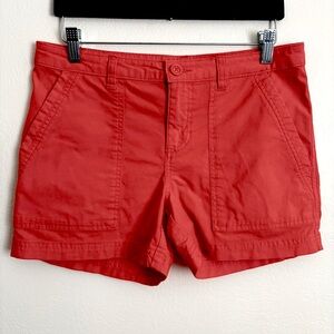 Patagonia Cute Organic Cotton Camp Hike Utility Shorts Coral Sz 4 Ins-4”